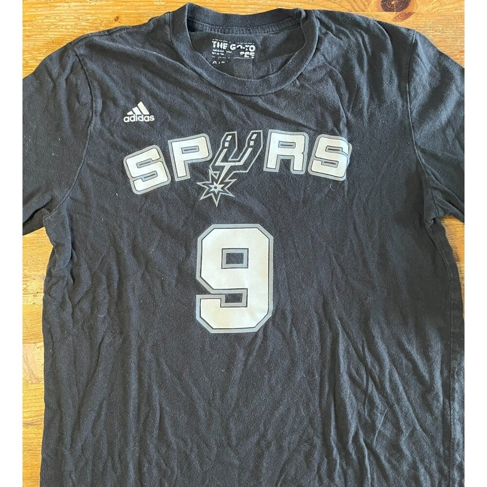 Tony Parker Jersey T-Shirt Adidas San Antonio Spurs Men's Black Size S Cotton
